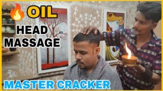 #asmr Fire-Oil🔥Head Massage with Neck, Knuckles Cracking and Hair Wash💈MASTER ASMR