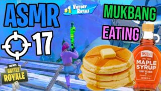 ASMR Gaming Fortnite 🥞 Mukbang Pancakes Maple Syrup Eating 17 Elims! 😴 먹방 🎮🎧 Relaxing Whispering 💤